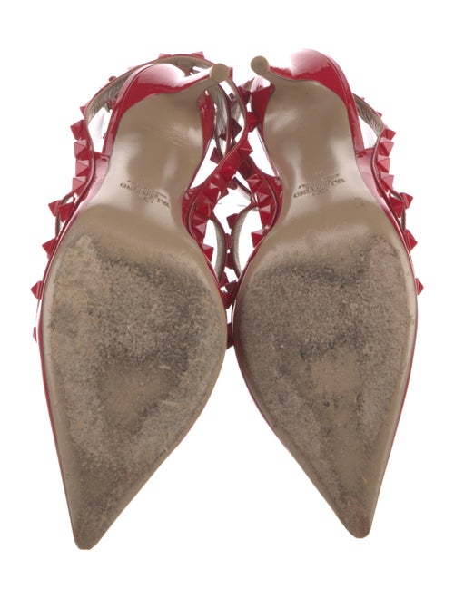 Valentino Rockstud Accents Patent Leather T-Strap Pumps