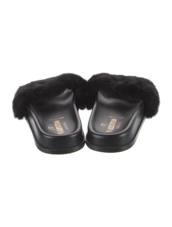 Valentino Rockstud Accents Fur Slides