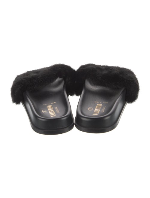 Valentino Rockstud Accents Fur Slides