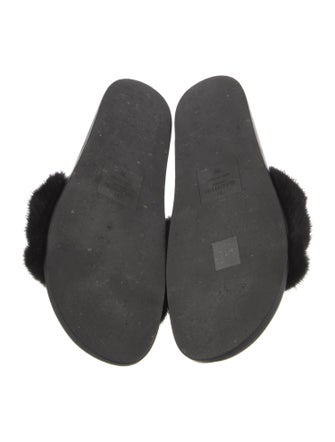 Valentino Rockstud Accents Fur Slides