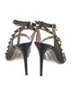 Valentino Rockstud Accents Leather T-Strap Sandals