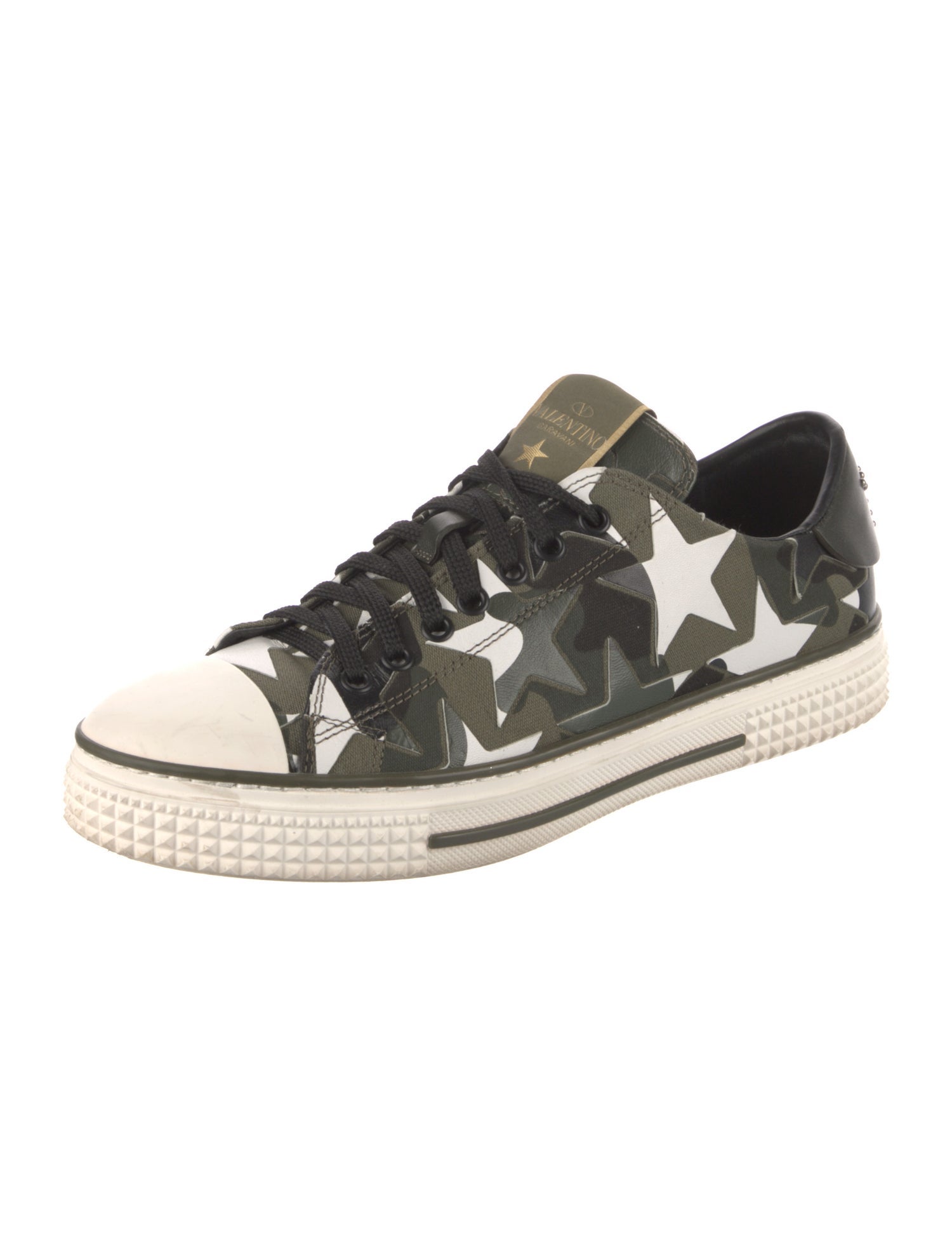 Valentino Printed Studded Accents Sneakers