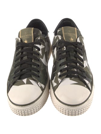 Valentino Printed Studded Accents Sneakers