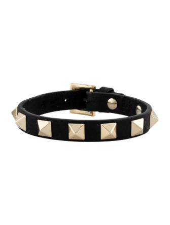 Valentino Leather Rockstud Wrap Bracelet