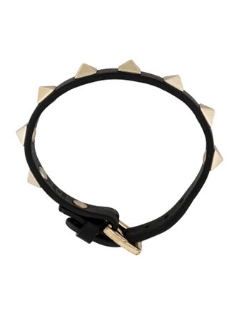 Valentino Leather Rockstud Wrap Bracelet