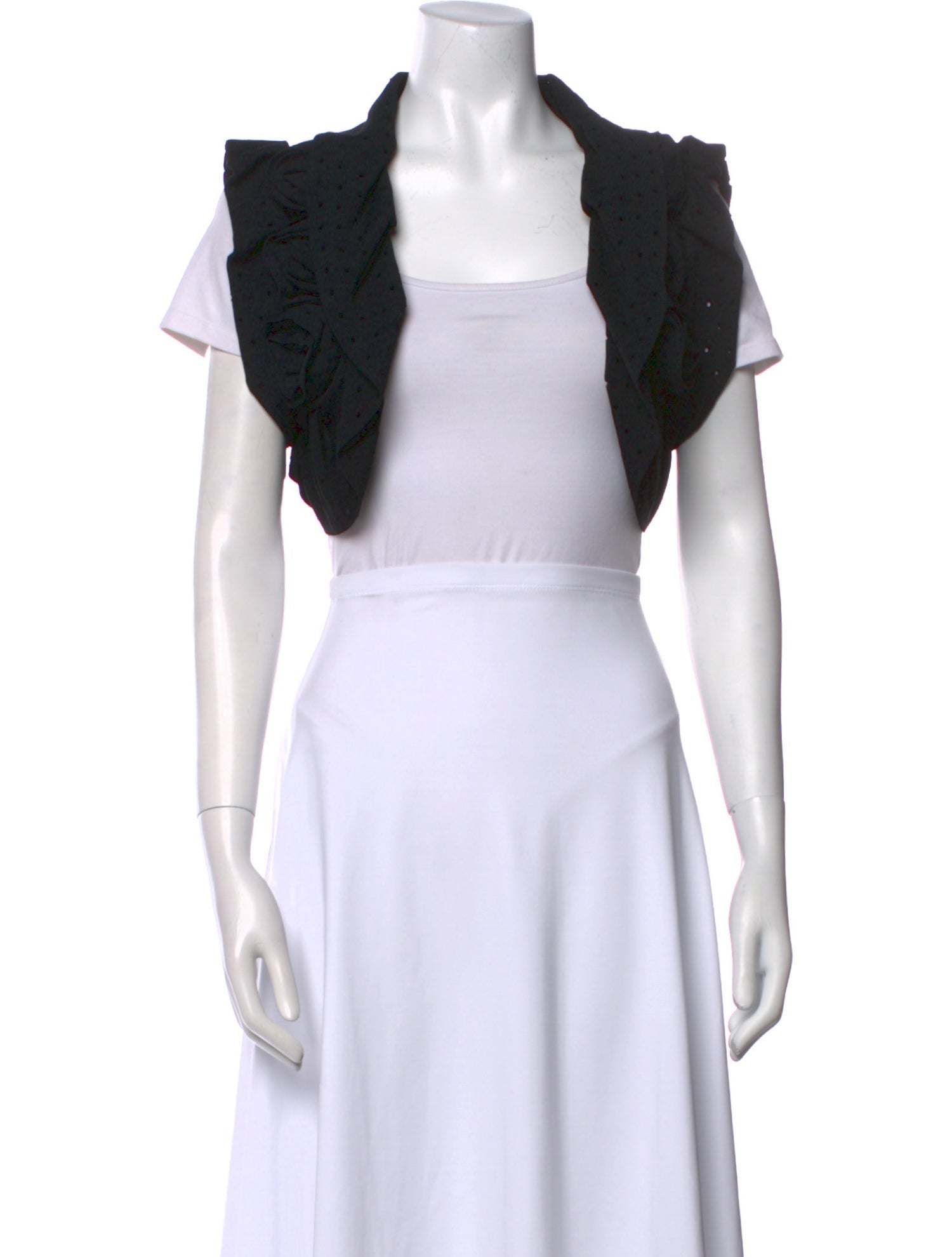 Valentino Square Neckline Short Sleeve Crop Top