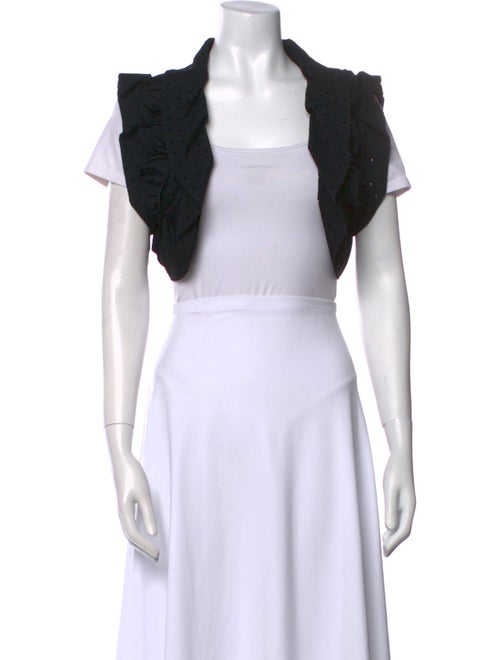 Valentino Square Neckline Short Sleeve Crop Top