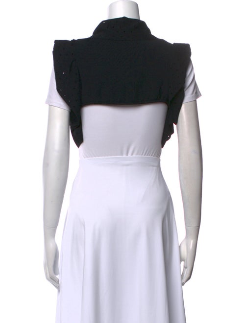 Valentino Square Neckline Short Sleeve Crop Top