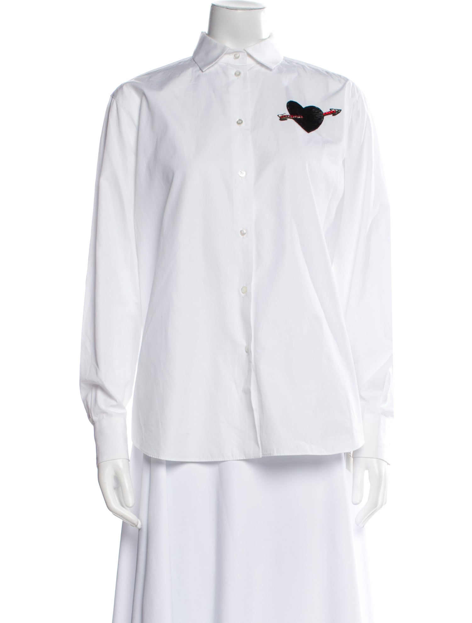 Valentino Long Sleeve Button-Up Top