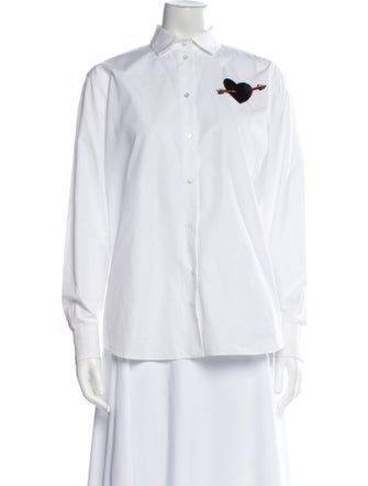 Valentino Long Sleeve Button-Up Top