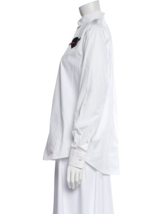 Valentino Long Sleeve Button-Up Top