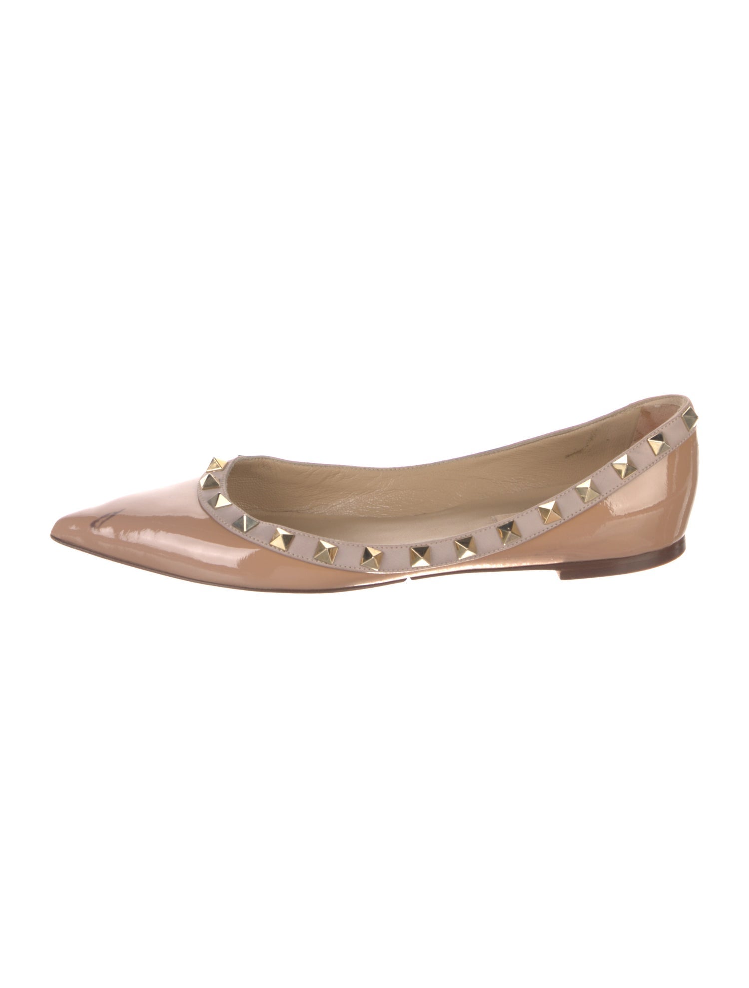 Valentino Rockstud Accents Patent Leather Ballet Flats
