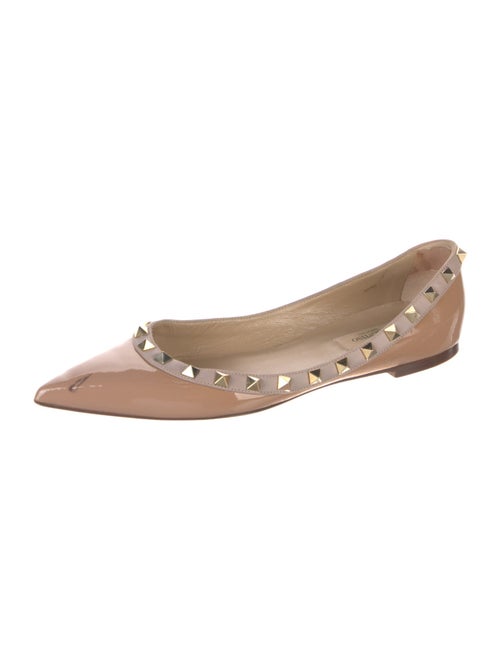 Valentino Rockstud Accents Patent Leather Ballet Flats