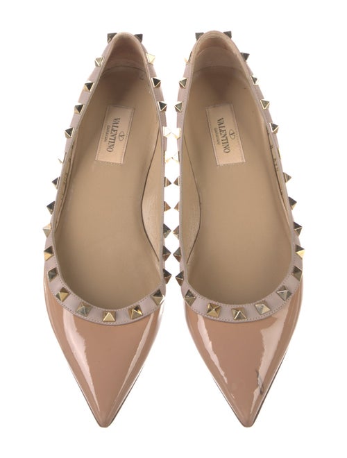 Valentino Rockstud Accents Patent Leather Ballet Flats
