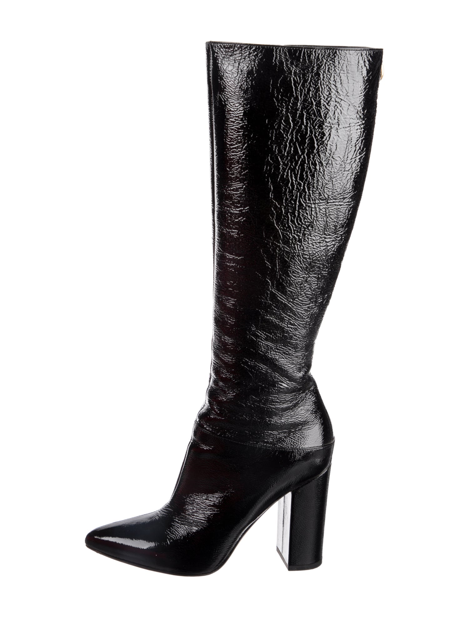 Valentino Rockstud Accents Patent Leather Boots