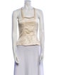 Valentino Square Neckline Sleeveless Crop Top
