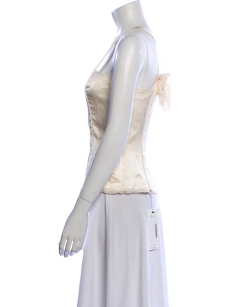 Valentino Square Neckline Sleeveless Crop Top