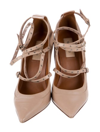 Valentino Rockstud Accents Leather Pumps