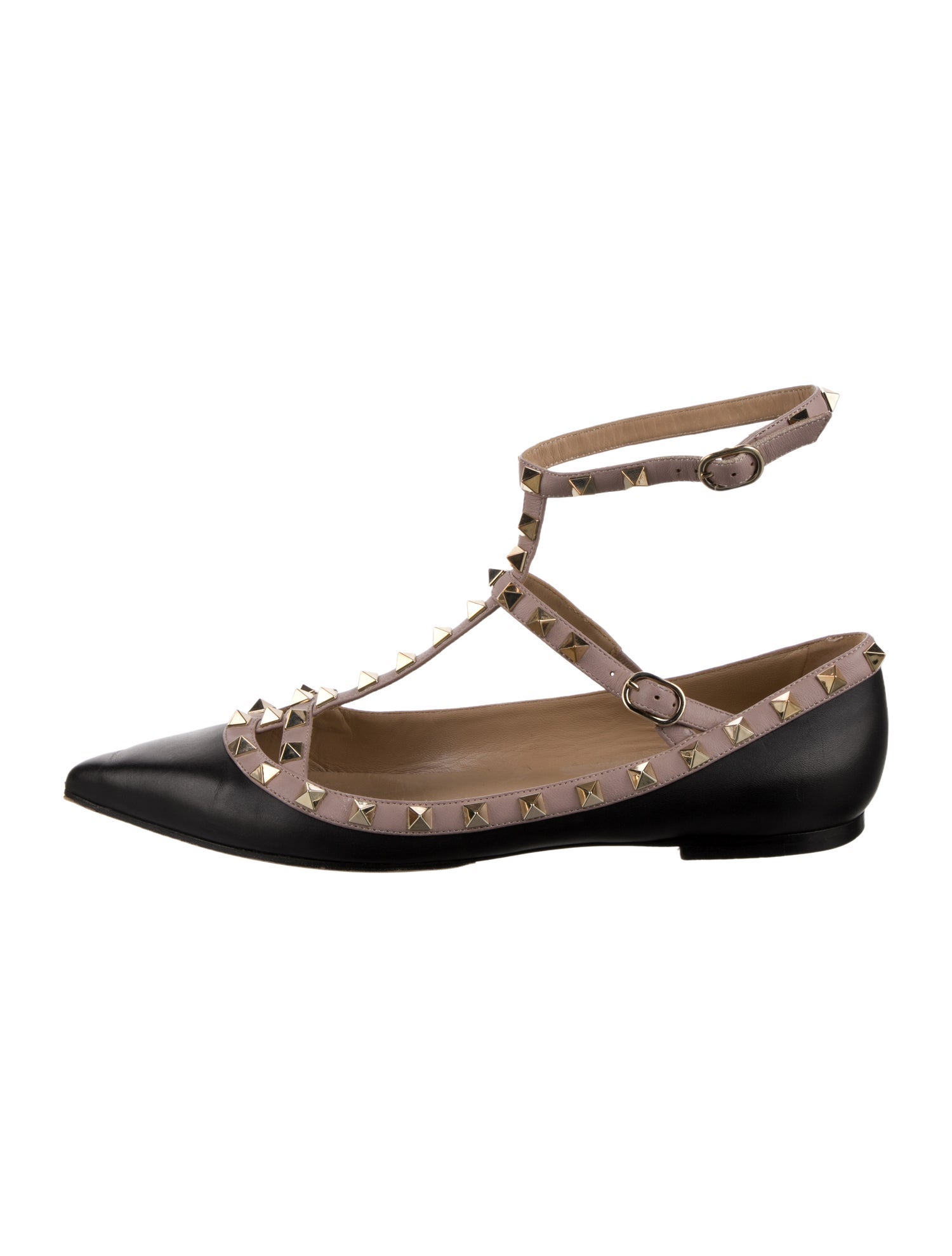 Valentino Rockstud Accents Patent Leather Ballet Flats
