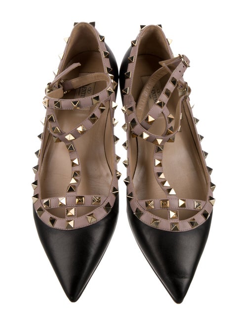 Valentino Rockstud Accents Patent Leather Ballet Flats