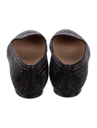 Valentino Suede Crystal Embellishments Loafers