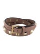 Valentino Leather Rockstud Double Wrap Bracelet