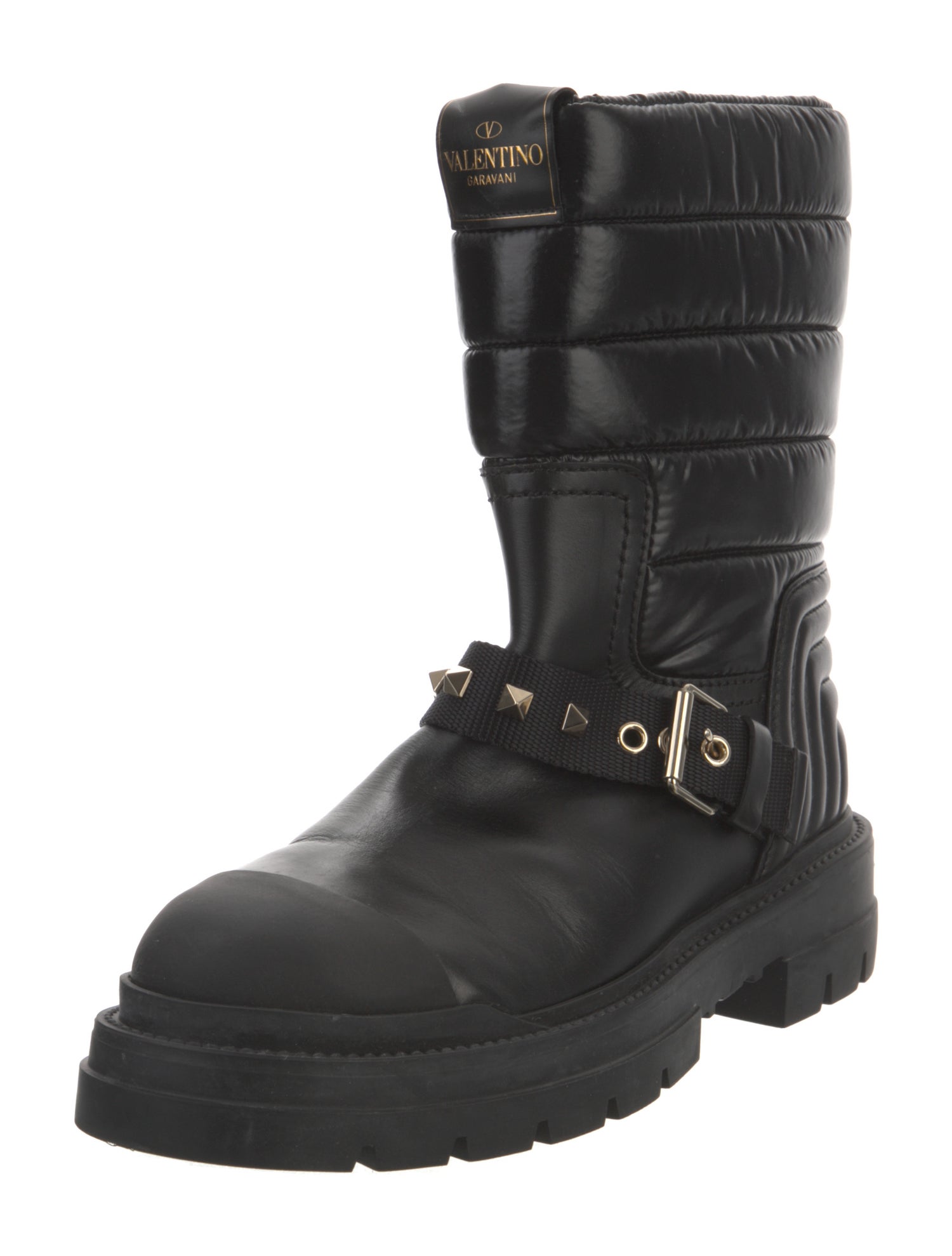 Valentino Leather Moto Boots