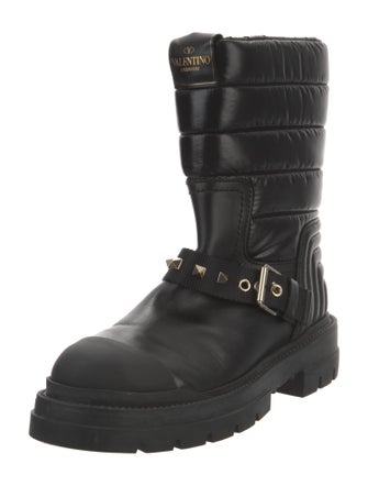 Valentino Leather Moto Boots