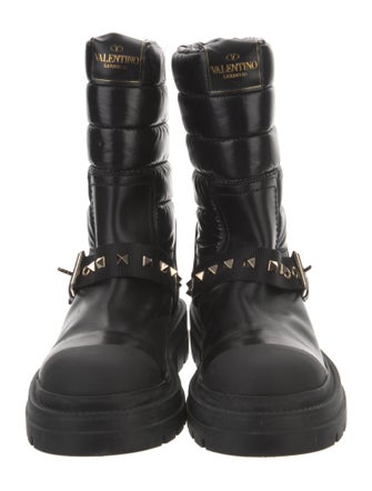 Valentino Leather Moto Boots