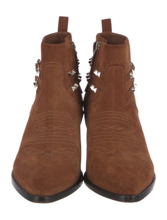 Valentino Rockstud Accents Suede Boots