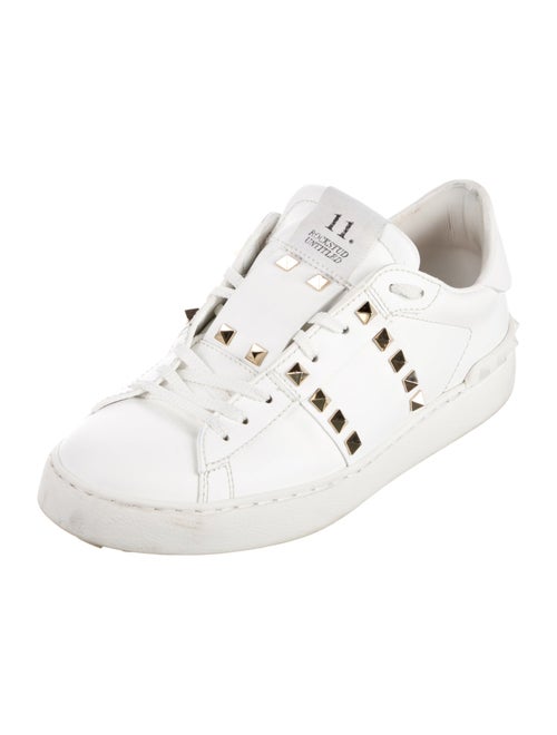 Valentino Rockstud Accents Leather Sneakers