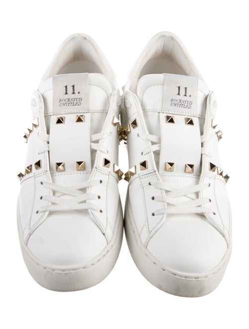 Valentino Rockstud Accents Leather Sneakers
