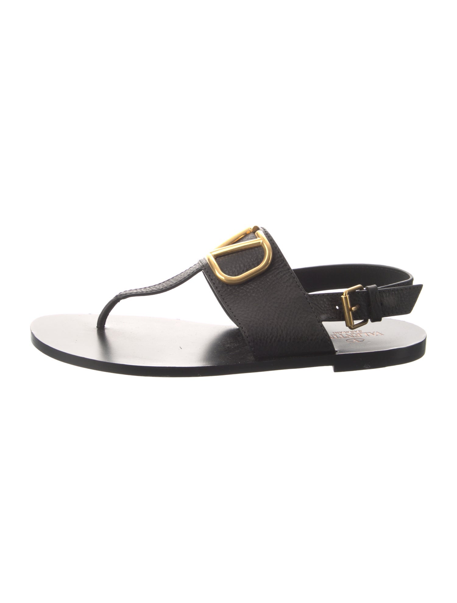 Valentino Leather T-Strap Sandals