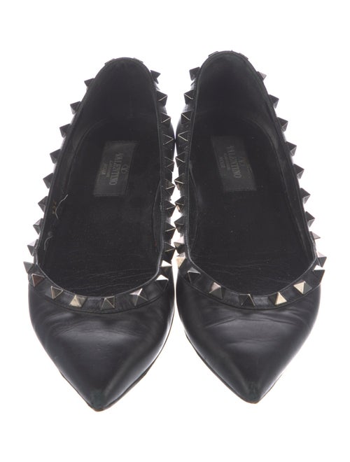 Valentino Rockstud Accents Leather Flats