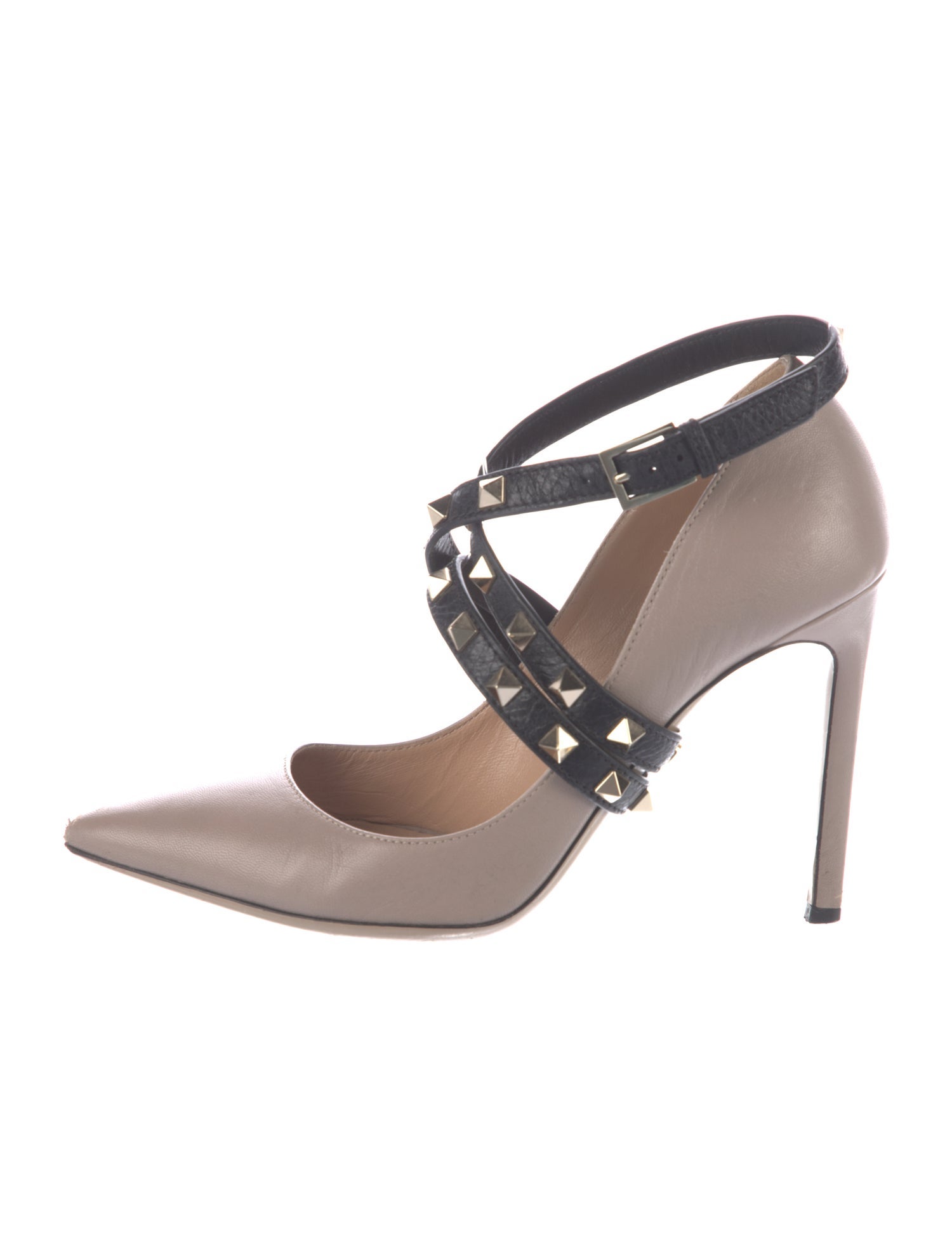 Valentino Rockstud Accents Leather Pumps