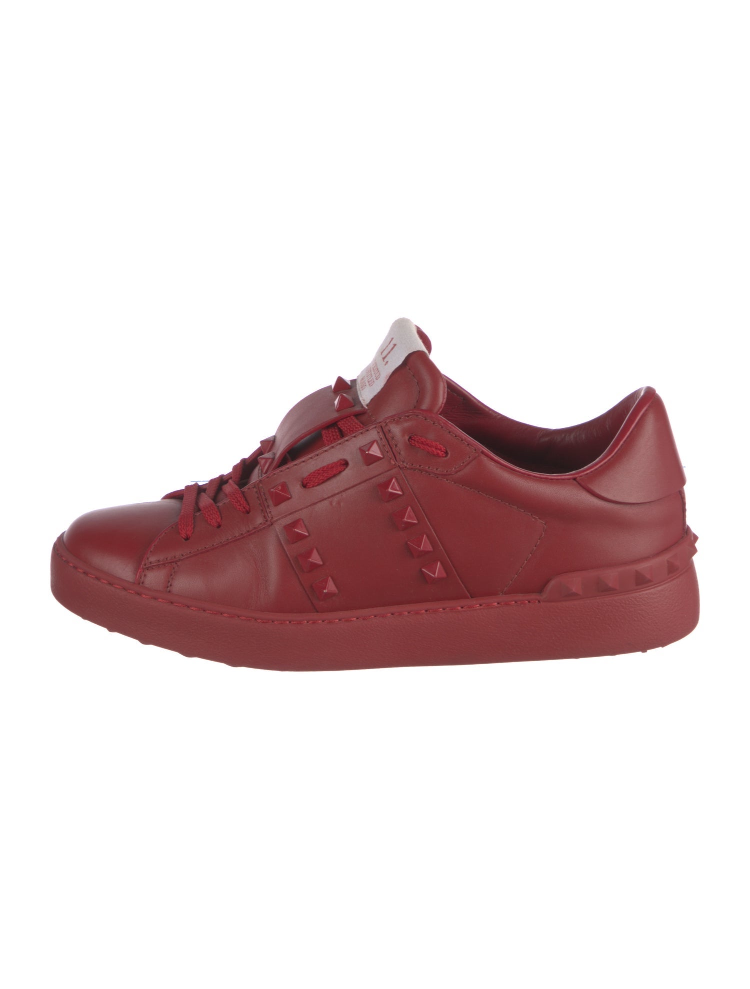 Valentino Rockstud Accents Leather Sneakers