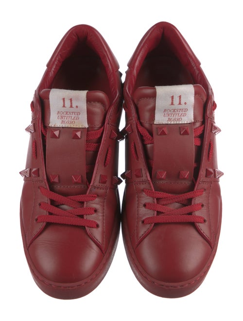 Valentino Rockstud Accents Leather Sneakers