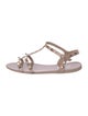 Valentino Rockstud Accents Rubber T-Strap Sandals