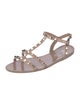Valentino Rockstud Accents Rubber T-Strap Sandals