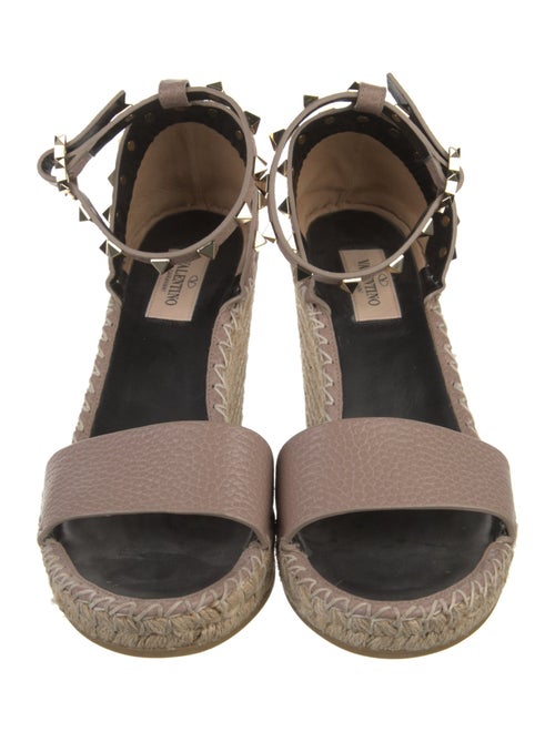 Valentino Rockstud Accents Leather Espadrilles