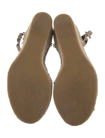 Valentino Rockstud Accents Leather Espadrilles