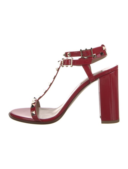 Valentino Rockstud Accents Leather T-Strap Sandals