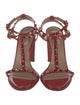 Valentino Rockstud Accents Leather T-Strap Sandals