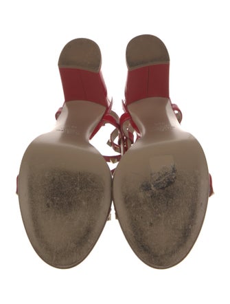 Valentino Rockstud Accents Leather T-Strap Sandals