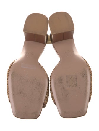 Valentino Leather Braided Accents Slides