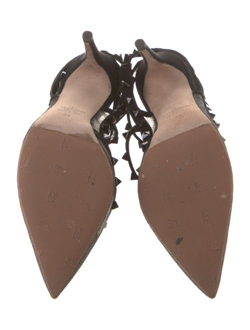 Valentino Rockstud Accents Suede T-Strap Pumps