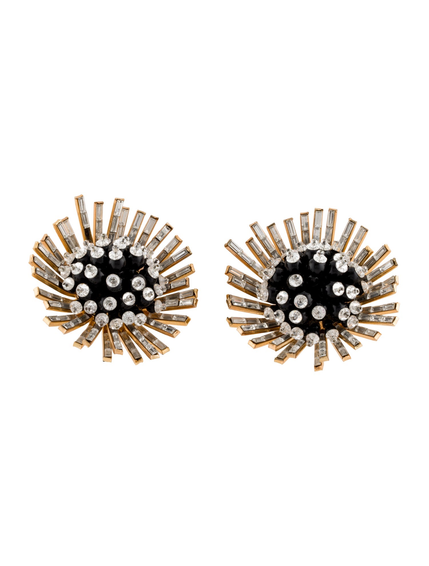 Valentino Vintage Crystal Beaded Clip-On Earrings