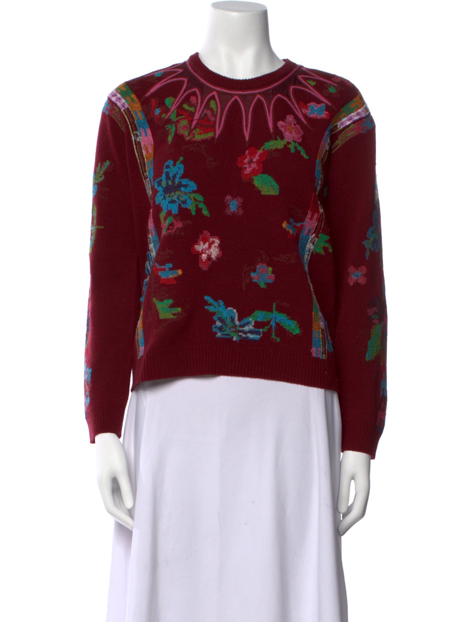 Valentino Virgin Wool Printed Sweater