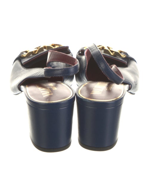 Valentino Leather Chain-Link Accents Slingback Pumps