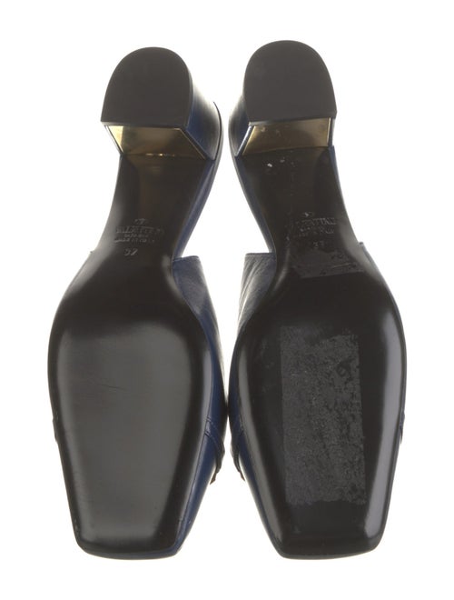 Valentino Leather Chain-Link Accents Slingback Pumps